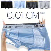 Resim 4 adet Erkek 'Merhaba' Bel Bandı Yaratıcı Tasarım Buzlu Sliky Fiber Kumaş Rahat Nefes Alabilen Mesh Boxer Külot 