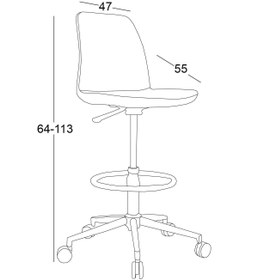 Resim Ivo Office Viva Tekerlekli Bar Taburesi 
