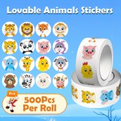 Resim Çayır Hayvanları Özellikli 500 Adet Sevimli Ödül Sticker Rulosu, 2.5Cm/1.0Inç Ölçülerinde, Teşvik Malzemeleri İçin Mükemmel. 