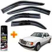 Resim Mercedes E200 Mügen Cam Rüzgarlığı 1990-1996 Arası 4 Lü Takım +500ml Lastik Parlatıcı 
