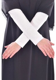 Resim My Vintage Pratik Tesettür Kolluk Penye Namaz Kolluğu Beyaz 