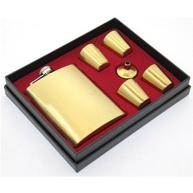 Resim Periboia Paslanmaz Çelik 4 Shot Bardaklı Matara Seti Gold 