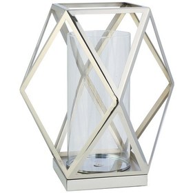 Resim Vitale Prizma Cam Mumluk Silver 30x30x26 Cm Ak.jd0118 