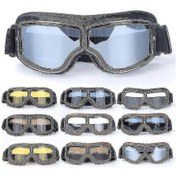Resim Vintage Motosiklet Jet Kask Gözlükleri Renk 08 