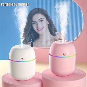 Resim DYFDYF Taşınabilir USB Nemlendirici ve Renkli Atmosfer Işıklı AromaRahatlatıcı Makine - Yatak Odası, Oturma Odası, Masa ve Araba için Kompakt Tasarım - Beyaz & Pembe Seçenekler, Soğuk Sis Teknolojisi, Ön Filtre Sistemi, Sevimli Yatak Odası Nemlendiricileri 