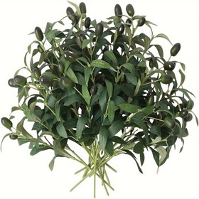 Resim YORATEE [Popüler Seçim] 5/10 adet Yoratee Yapay Zeytin Dalları, 27.94cm Yumuşak Yeşillik Yaprakları ve Olgun Meyvelerle - Vazo Doldurma ve Masa Merkezi Dekoru için Mükemmel 