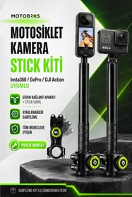 Resim Motobros Insta 360 Çubuk Selfie Stick (GÖRÜNMEZ) One X5 / X4 / X3/ X2 / One R / One X / One Uyumlu 