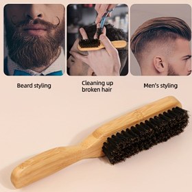 Resim Yabani Domuz Kılı Fırçası ile Bambu Saplı Saç Fırçası - Düzgün ve Kabarmayan Saçlar için Şekillendirme, Parlatma & Yumuşatma Fırçası - Erkekler & Kadınlar için Nazik Dolaşıklığı Çözme, Tüm Saç Tipleri İçin 