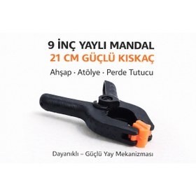 Resim SENBANG 9 İnç Yaylı Mandal Kıskaç 21 cm - Güçlü Tutucu İşkence Mandalı Ahşap, Perde ve Atölye Kullanımı 