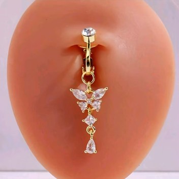 1 Şık Kelebek Karın Klipsi - Delinme Gerektirmez, Kadınlar İçin Günlük Giyim, Partiler, Seyahat, Tatiller, Müzik Festivalleri, Plaj Gezileri ve Daha Fazlası İçin Mükemmel - Tatiller ve Doğum Günleri İçin Kız Arkadaş İçin İdeal Bir Hediye