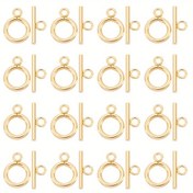 Resim 20 Set 304 Paslanmaz Çelik Altın Renkli Toggle Tokaları - DIY Takı Yapımı için Güvenli T-Bar & Halka Bağlantı Elemanları, Kolyeler, Bilezikler - Plastik Saklama Kutusu ile Dayanıklı El Sanatları Malzemeleri, Kolye ve Bilezik Tokaları, Cilalı Yüzey, Şık Tasarım, Cilalı Metal Kaplama 