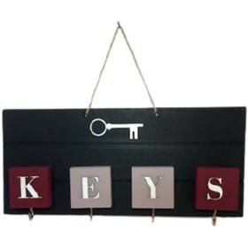 Resim sdf kereste London, Ahşap Anahtar Askısı, El Yapımı, 34*15cm 