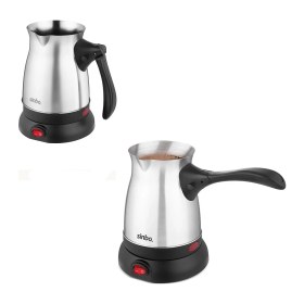 Resim Go İthalat Çelik Elektrikli Cezve Türk Kahve Makinesi - 6FİNCAN=500ML 360 Derece Kablosuz Kullanım 600W SCM-2992 (3791) 