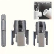 Resim 3'lü set entegre iç ve dış su borusu delik açıcı, PPR su borusu diş onarım aleti, elektrikli matkap tipi su borusu tıpa takma ekipmanı - 1/2" - DN15, 3/4" - DN20 boyutları 