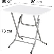 Resim okuyanlar Jupiter 60 X 80 Cm Katlanır Metal Ayaklı Çok Amaçlı Masa Bahçe Balkon Masası- Beyaz 