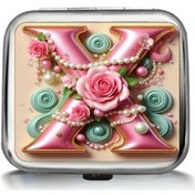 Resim Dashanshop Kompakt & Şık Mini Metal Kapaklı Kül Tablası X - Taşınabilir Cep Boyu Pembe Gül Desenli Seyahat Ve Outdoor İçin 