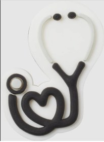 Resim Crocs Jibbitz Heart Stethoscope Charms Ayakkabı Terlik Süsü 10010362 