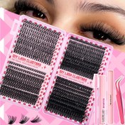Resim 800 adet bireysel kirpik kümesi, 40-60-80-100D kıvrımlı DIY kirpikler, süper kalın, süper yumuşak ve süper hafif, günlük yaşam, düğünler, buluşmalar, partiler ve müzik için uygun makyaj aracı seti ile yeniden kullanılabilir segmentli sahte kirpikler 