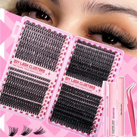 Resim 800 adet bireysel kirpik kümesi, 40-60-80-100D kıvrımlı DIY kirpikler, süper kalın, süper yumuşak ve süper hafif, günlük yaşam, düğünler, buluşmalar, partiler ve müzik için uygun makyaj aracı seti ile yeniden kullanılabilir segmentli sahte kirpikler 