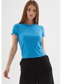 Resim Fashion Friends Kısa Kollu Saks Kadın T-shirt 25y0444k1 Saks 