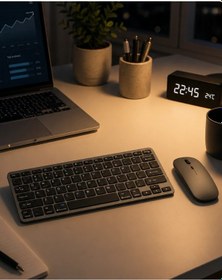 Resim Telefon Tablet Bilgisayar Uyumlu Kablosuz Klavye Mouse Kombini 