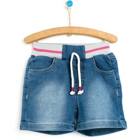 Resim HelloBaby Basic Kız Bebek Lastikli Denim Şort 