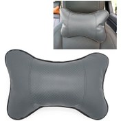 Resim Four Seasons Nefes Deri Yüzey Araç Boyun Yastık Baş Yastığı Grey 