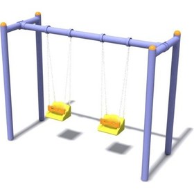 Resim İkili Salıncak, Standart Tip Park Salıncağı 114x2mm-349 