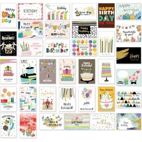 Resim Humble 36 Paket Tebrik Kartı Çevre Dostu Benzersiz Doğum Günü Kartları Yetişkinler ve Çocuklar Için Yazma Mutlu Doğum Günü Kartları Seti (Yurt Dışından) 