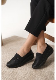 Resim Garantili D0312 Günlük Ortopedik Kadın Babet Ayakkabı Siyah 