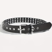 Resim Kadınlar için Punk Çivili Yakışıklı Rock Ağır Metal Koyu Tarz Kemer 