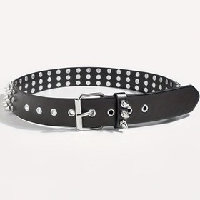 Resim Kadınlar için Punk Çivili Yakışıklı Rock Ağır Metal Koyu Tarz Kemer 