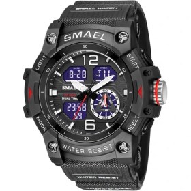 Resim Hanyang Siyah Üst Lüks Marka Smael Askeri Erkek Izle Çift Ekran Su Geçirmez Moda Spor Kol Saati Erkekler Dijital Kronograf Tarih Saat (Yurt Dışından) 