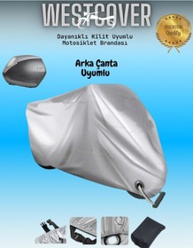 Resim Apec Ps5 Arka Çanta Uyumlu Gri Kilit Uyumlu Motosiklet Brandası,motor Örtüsü 