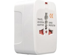 Resim Techmore Evrensel Seyahat Adaptörü, Priz Çevirici Dönüştürücü, 150+ Ülke Uyumlu, Tip A/B/C/G/I, Beyaz, Kompakt Tasarım 
