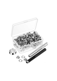 Resim Singree Gümüş Renkli Bakır Malzemeden Yapılmış 100 Adet Gözlet Ve 3 Kurulum Aracı Seti 