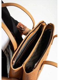 Resim Just Polo Kadın Büyük Boy 4 Bölmeli Günlük Kullanıma Uygun Tote Bag El Çantası 234028mh Taba Yeni 