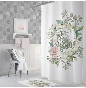 Resim Zethome Tropik Banyo Duş Perdesi Angel Tek Kanat 1X180X200 Çok Renkli 