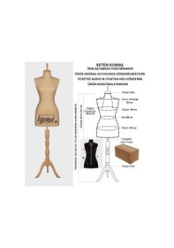 Resim Videolu Ürün-38 Beden Keten Kumaşlı Terzi Prova Mankeni 527201037 