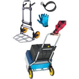 Resim Deko Turkey Xl Büyük Boy Katlanır El Arabası: 150KG Kapasite, 360° Döner Kol, Kaymaz Tekerlekler 