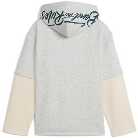 Resim Puma Mid 90s Layered Çocuk Gri Kapüşonlu Sweatshirt Gri 