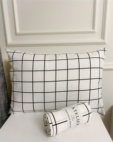 Resim Tek Kişilik Kareli Ranforce Lastikli Çarşaf Seti 1 Yastık Kılıfı Siyah Beyaz 