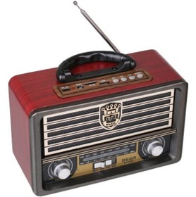 Resim GLR Meier M-113bt Nostaljik Radyo Bluetooth Usb Aux Uzaktan Kumandalı Hoparlör 113 Koyukahve 0381 