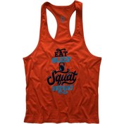 Resim Bluu Fitness Gym Tank Top Sporcu Atleti Eatsleep Turuncu 