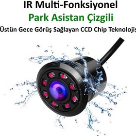 Resim Audiomax Geri Görüş Vites Kamerası Ir Ledli Gece Görüşlü Park Çizgili 