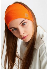 Resim Kadın Pamuklu Kaşkorse, Kaymaz, Terletmez, Ultra Hafif, Spor Saç Bandı Bandana - Tek Ebat / Turuncu Turuncu 