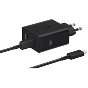 Resim Samsung EP-T5020X 50 W Type-C Çift Çıkışlı Kablolu Hızlı Şarj Adaptörü Siyah 