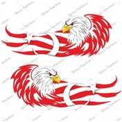 Resim Kartal Ve Türk Bayrağı Sticker 00756 