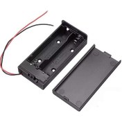 Resim 18650 2li Pil Kutusu On/off Anahtar 15cm Kablolu 2 Adet Seri Lityum Lion Dc 7.4v Kapaklı Batarya 
