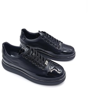 Resim Marcomen M23064 Hakiki Deri Erkek Siyah Şık Sneaker Ayakkabı 